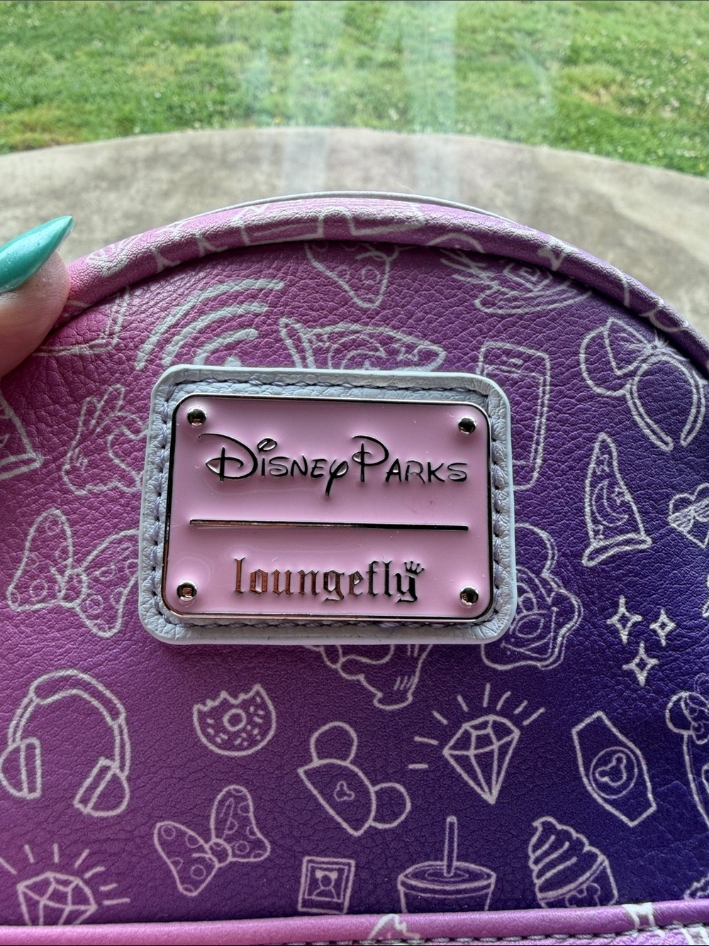 Loungefly Pink to Purple Ombre Disney Icons Mini Backpack - Picture 2 of 9